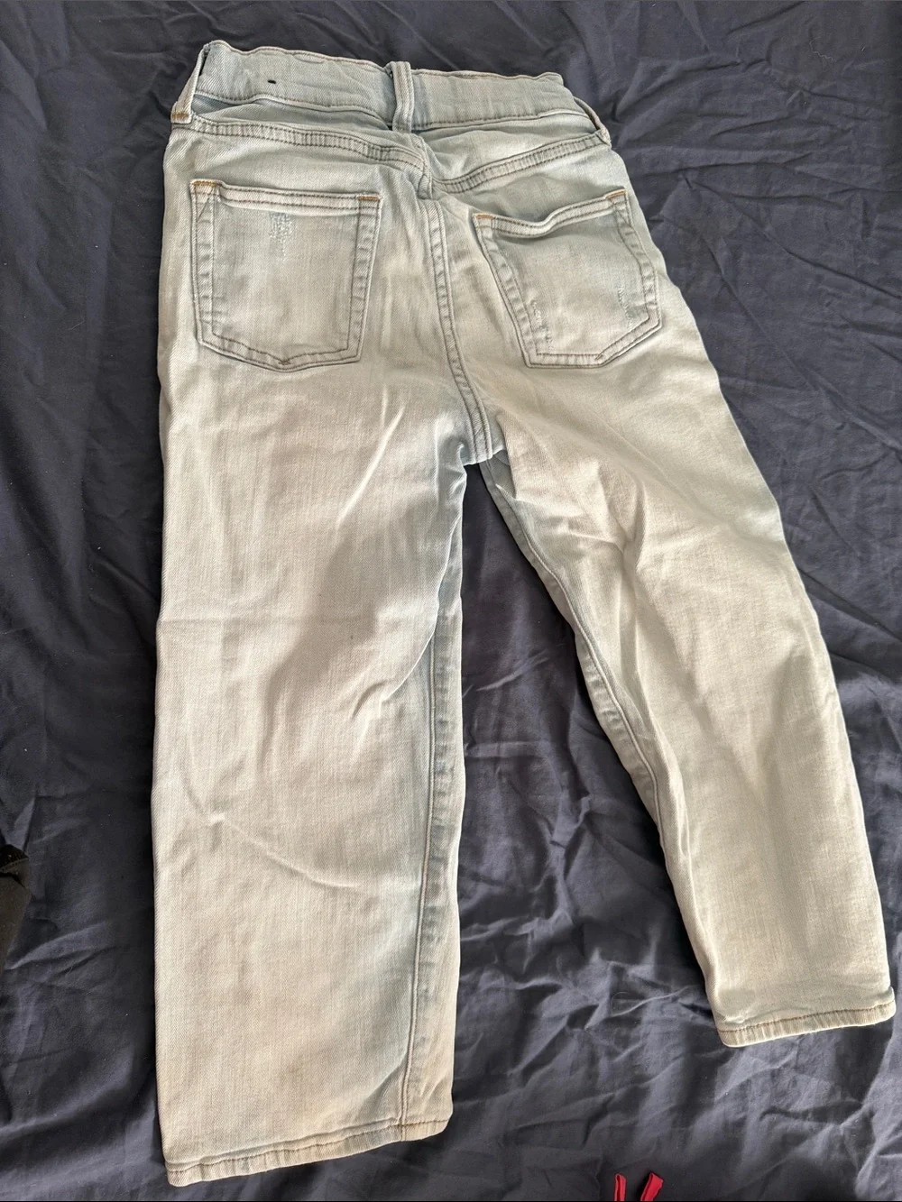 GAP Kids Light Gray Distressed Straight Jeans